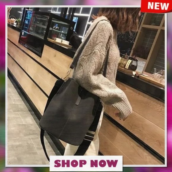 Handbags - New Bucket Shoulder Tote bag, Black 216